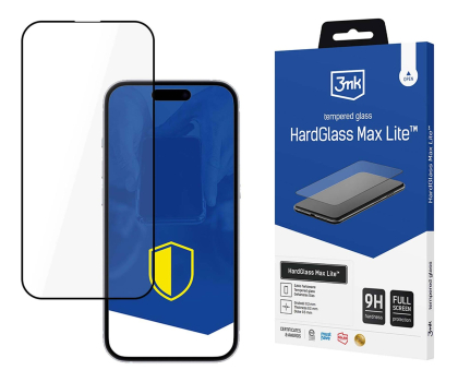 Folia / szkło na smartfon 3mk HardGlass Max Lite Black do Apple iPhone 16E/ iPhone 17E